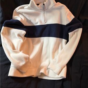 Old Navy Men's Zip Up Sweater in White and Navy